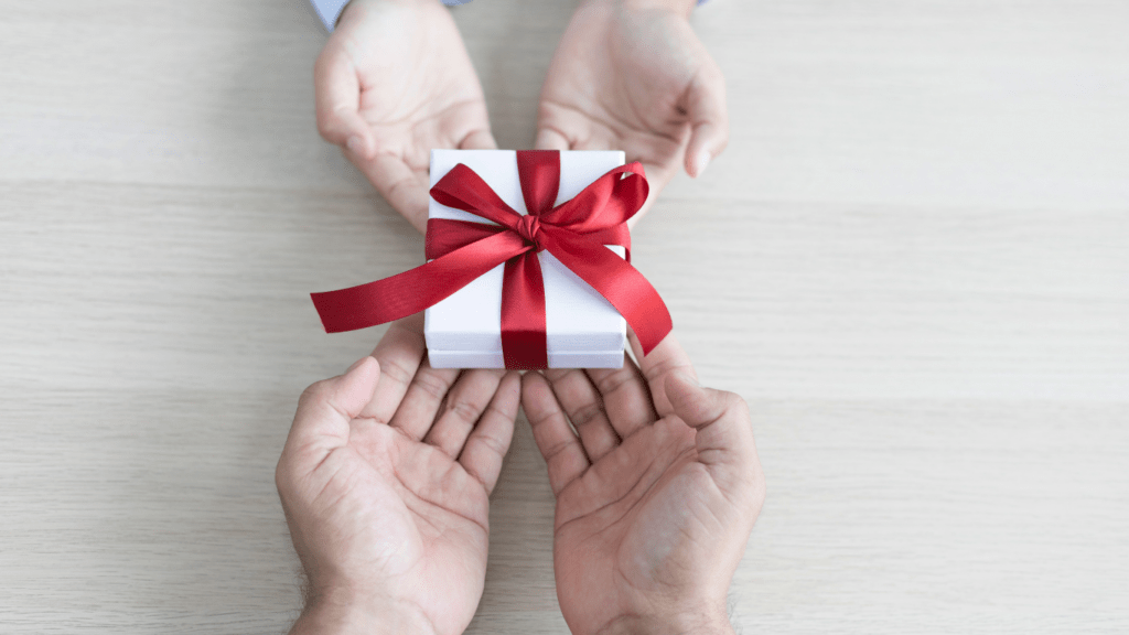 a person holds a personalized gifts